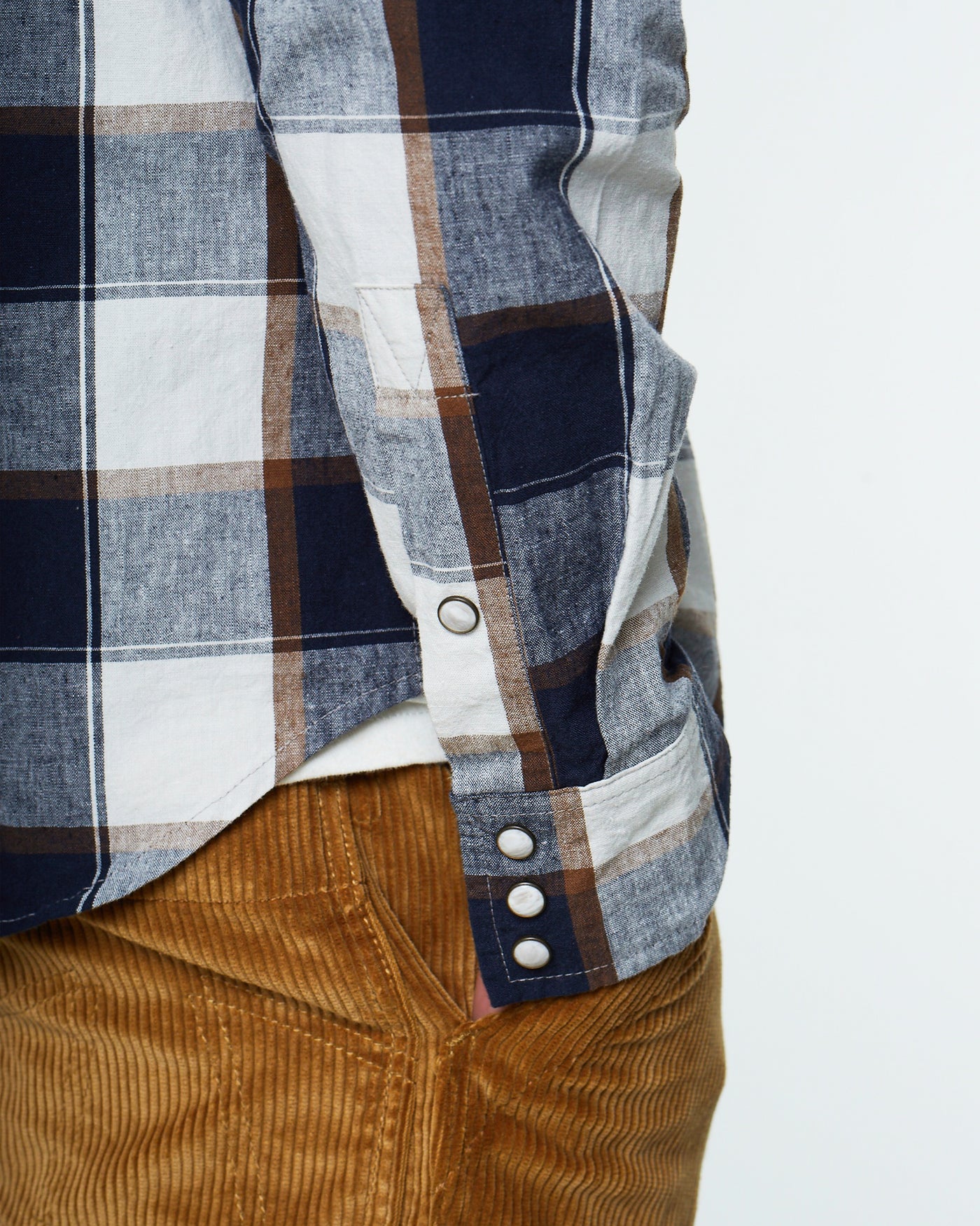 Western Shirt Provence Check Off White/Navy