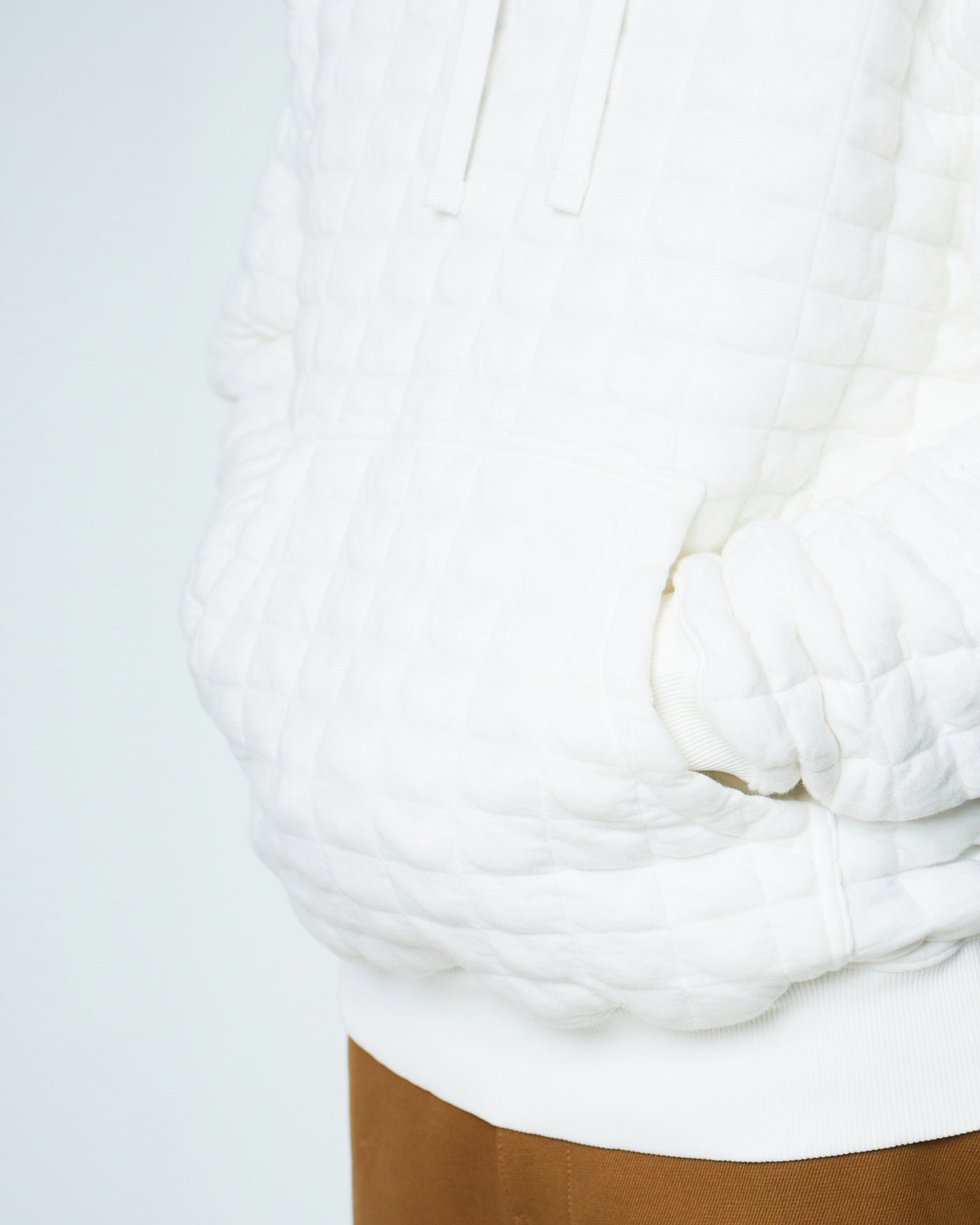 Hoodie Quilted Fleece White
