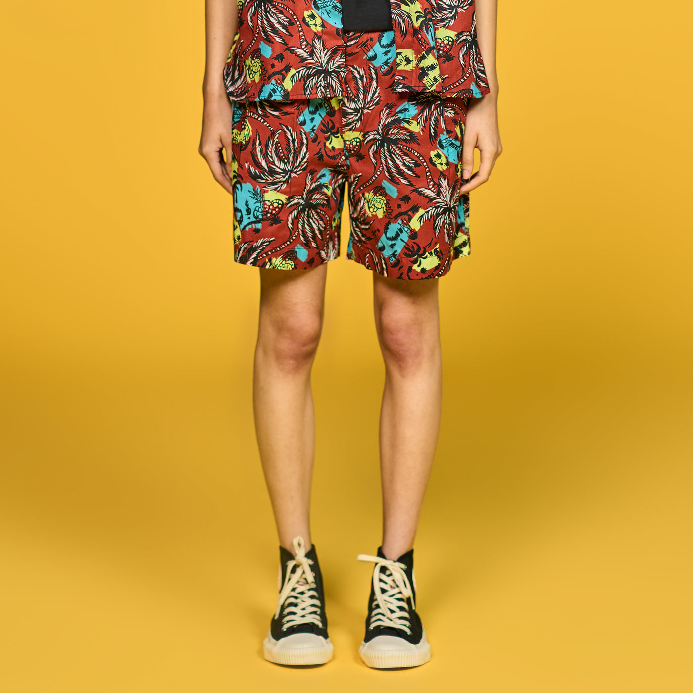 G.o.D River Shorts Aloha Cotton Brick Red