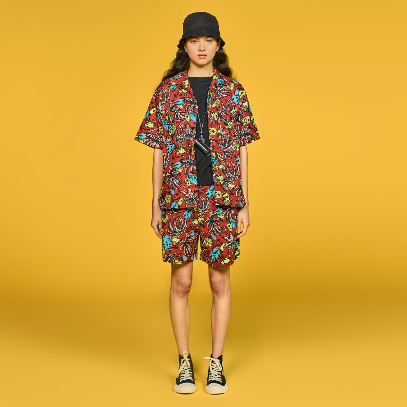 G.o.D River Shorts Aloha Cotton Brick Red