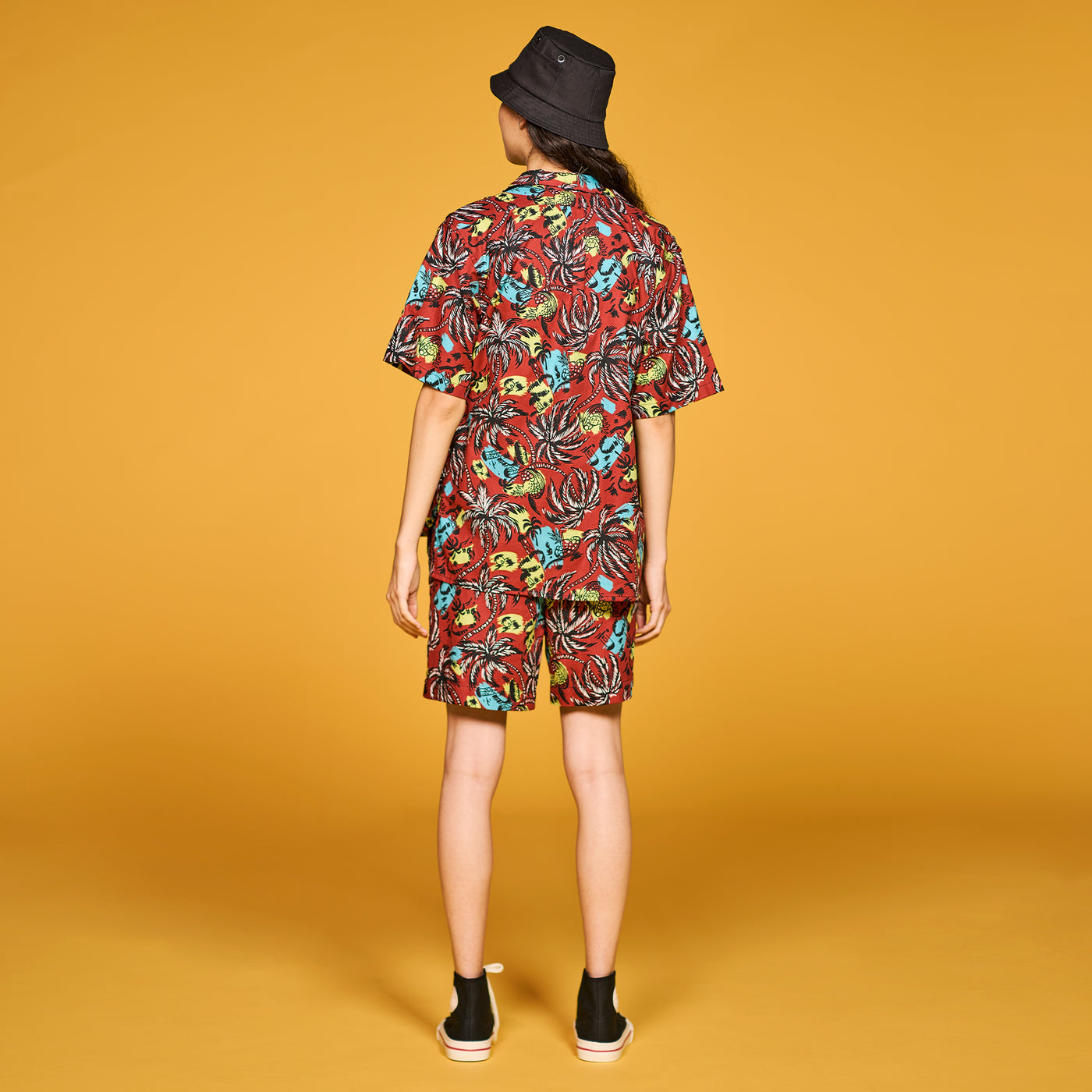 G.o.D River Shorts Aloha Cotton Brick Red
