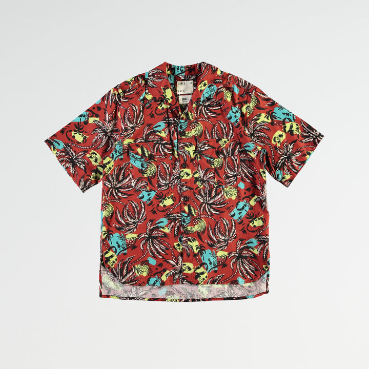 G.o.D Cuban Shirt Aloha Cotton Brick Red