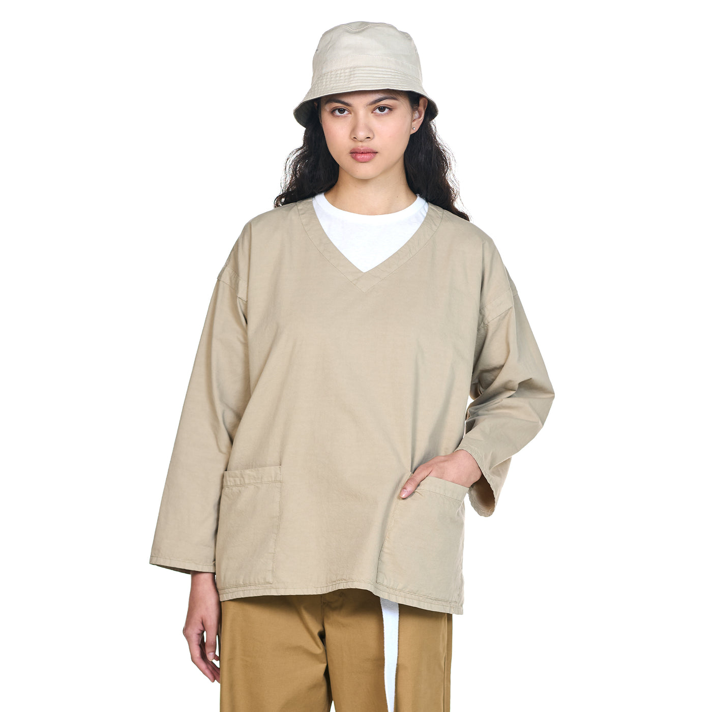 G.o.D Nurse Smock Light Cotton Drill Stone