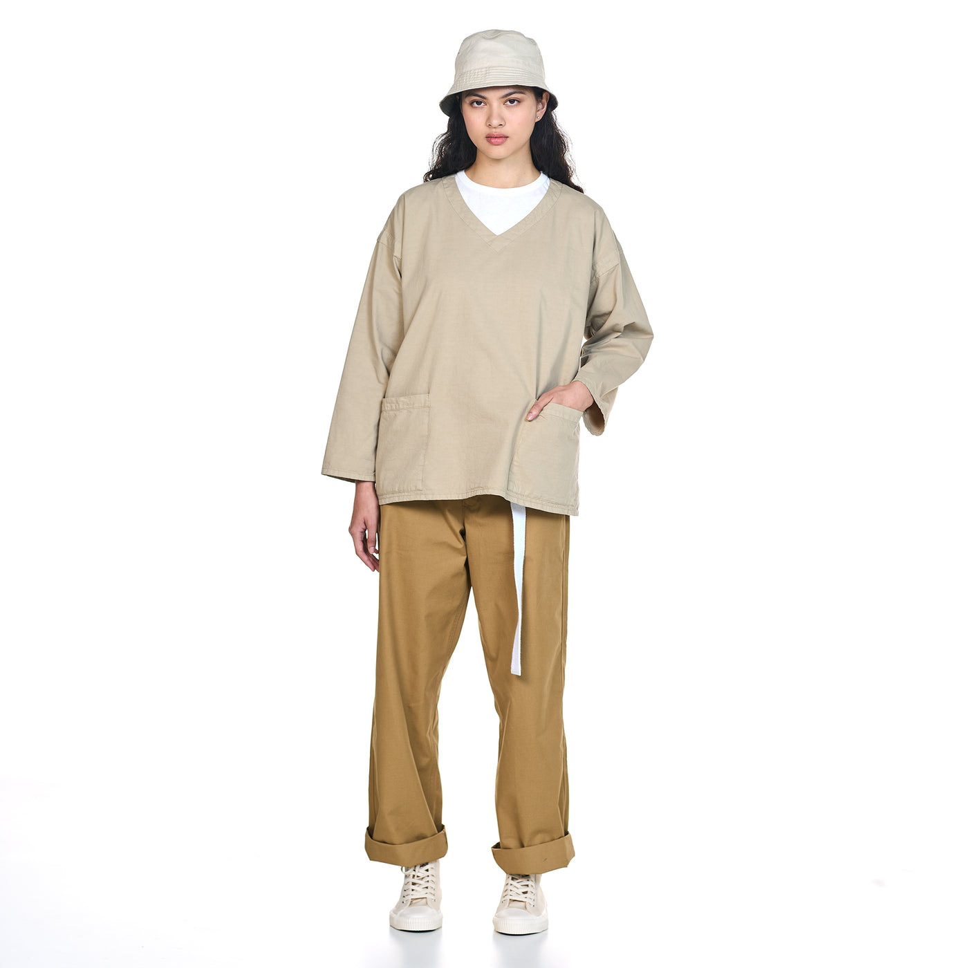 G.o.D Nurse Smock Light Cotton Drill Stone