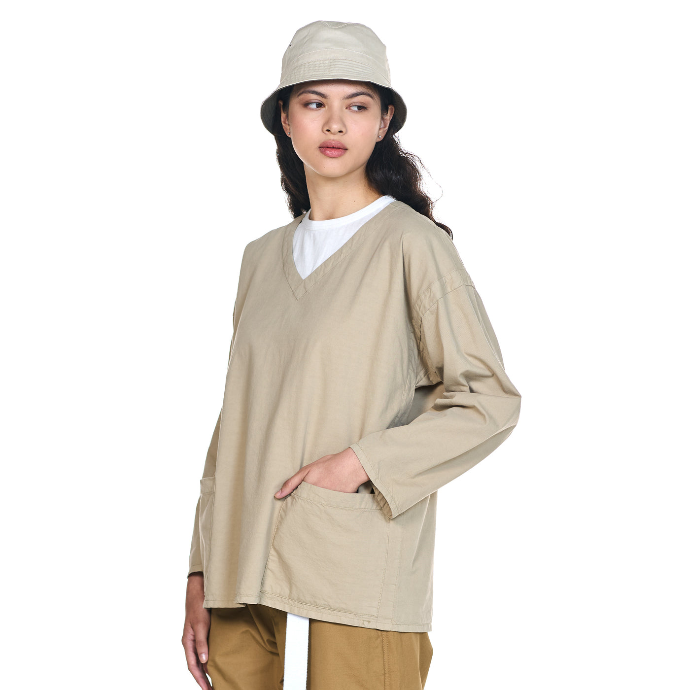 G.o.D Nurse Smock Light Cotton Drill Stone