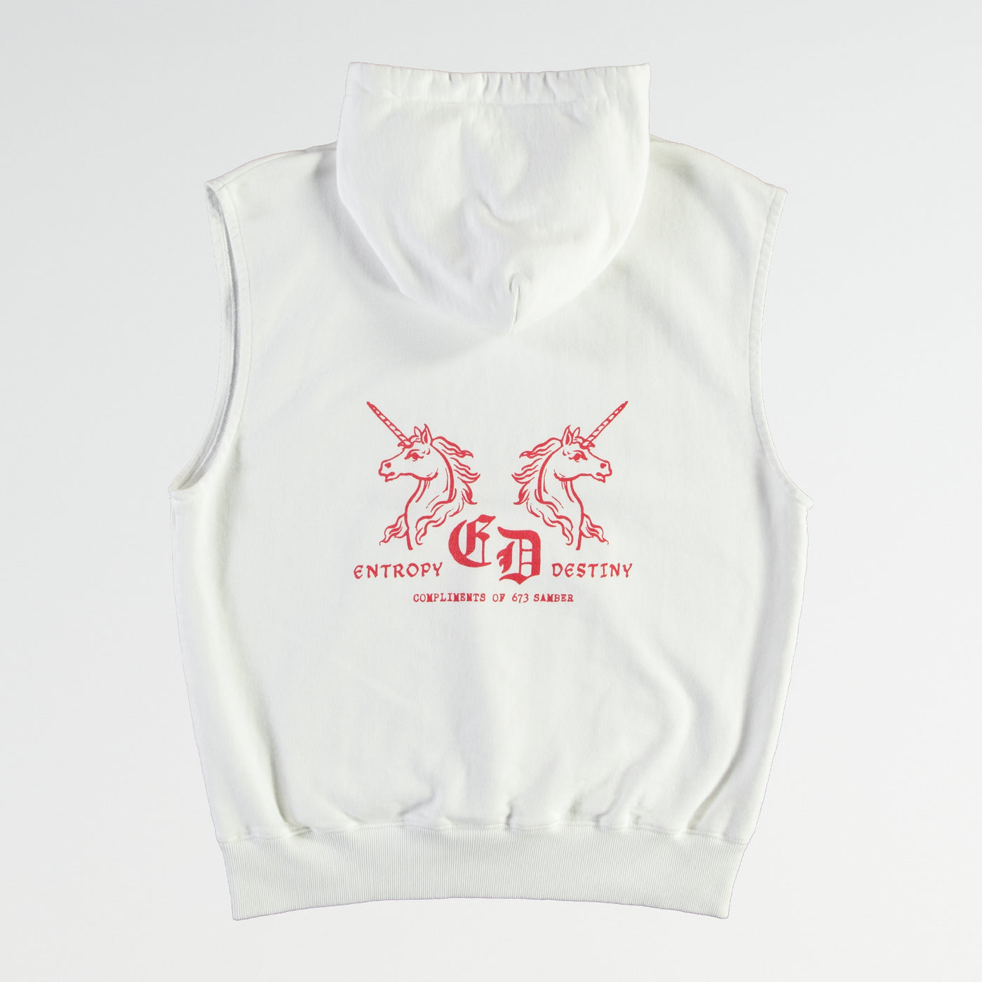 G.o.D Sweatshirt Rocky Unicorns Heavy Cotton Fleece White