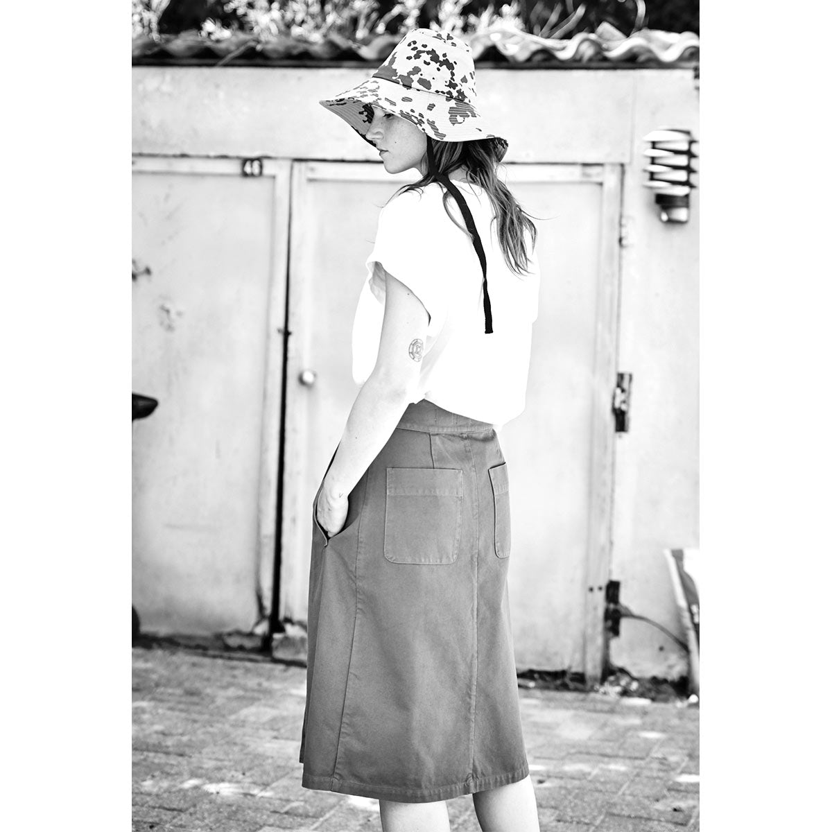 G.o.D Worker Skirt Cotton Twill White