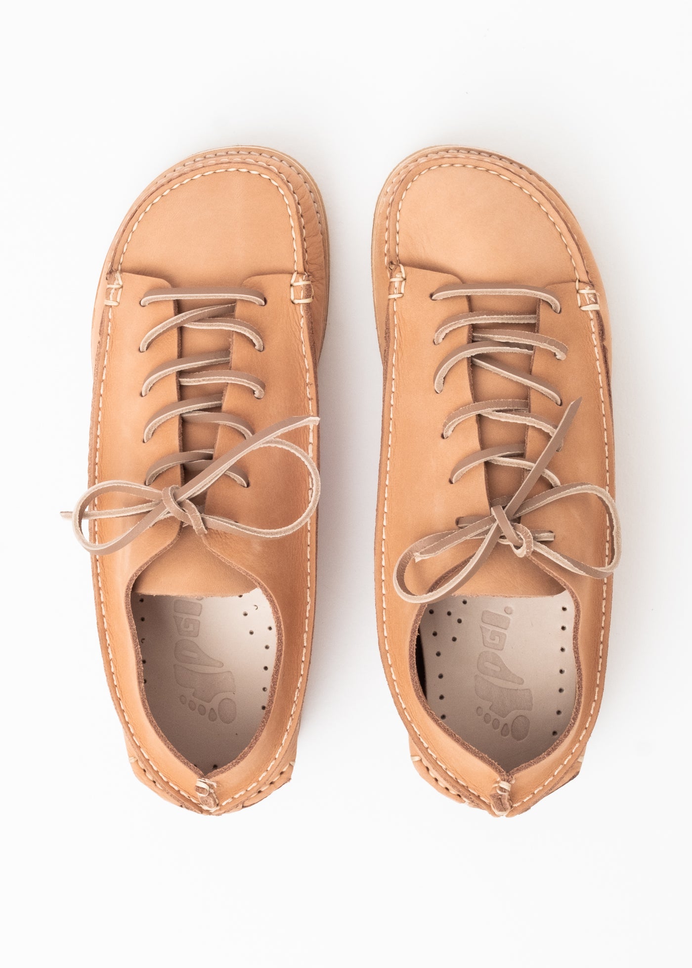 Yogi Finn Womens Nubuck Lace Up Shoe on Crepe Outsole / Nude