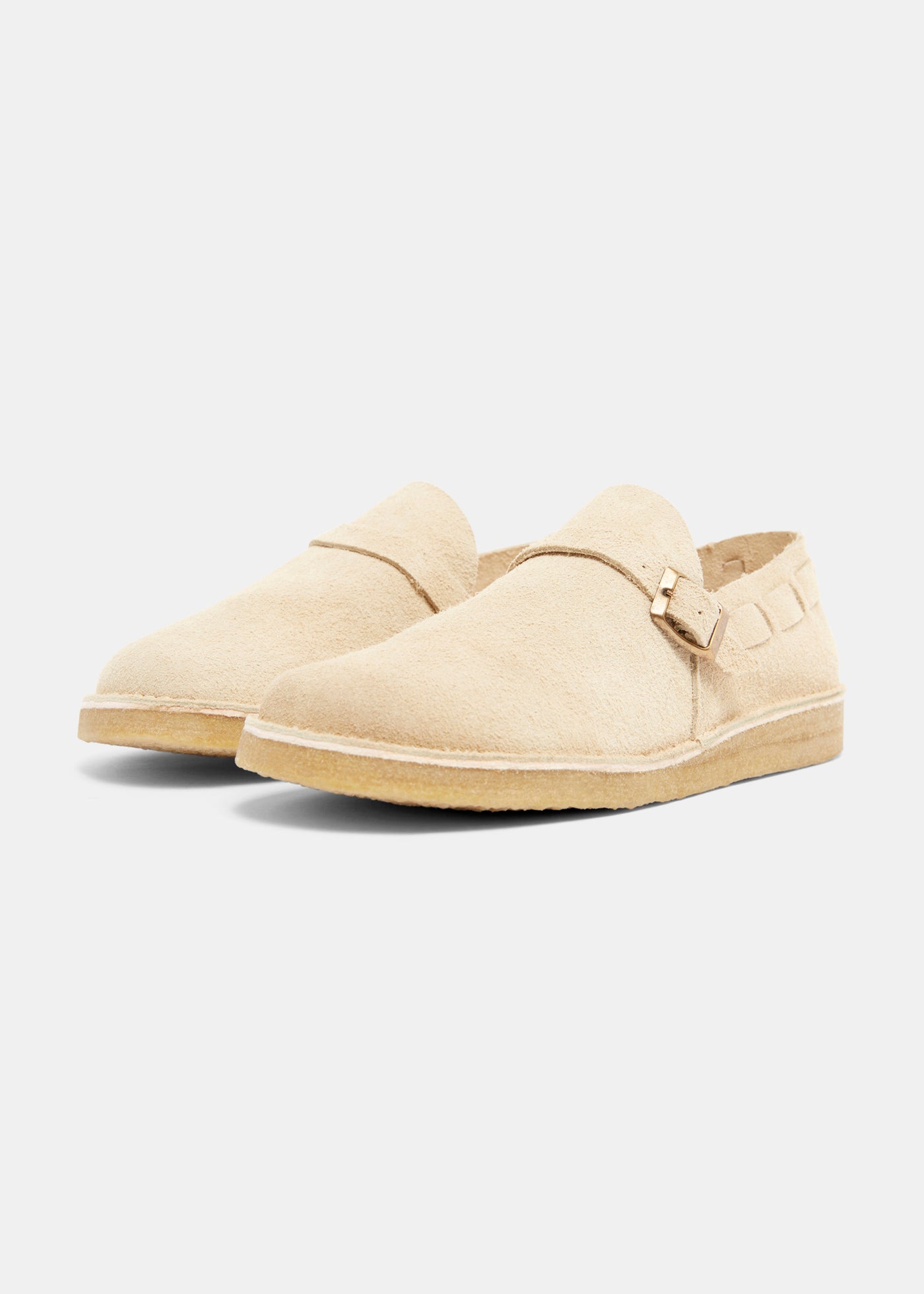 Yogi  Corso Suede Buckle Monk Shoe on Crepe Outsole /Hairy Sand