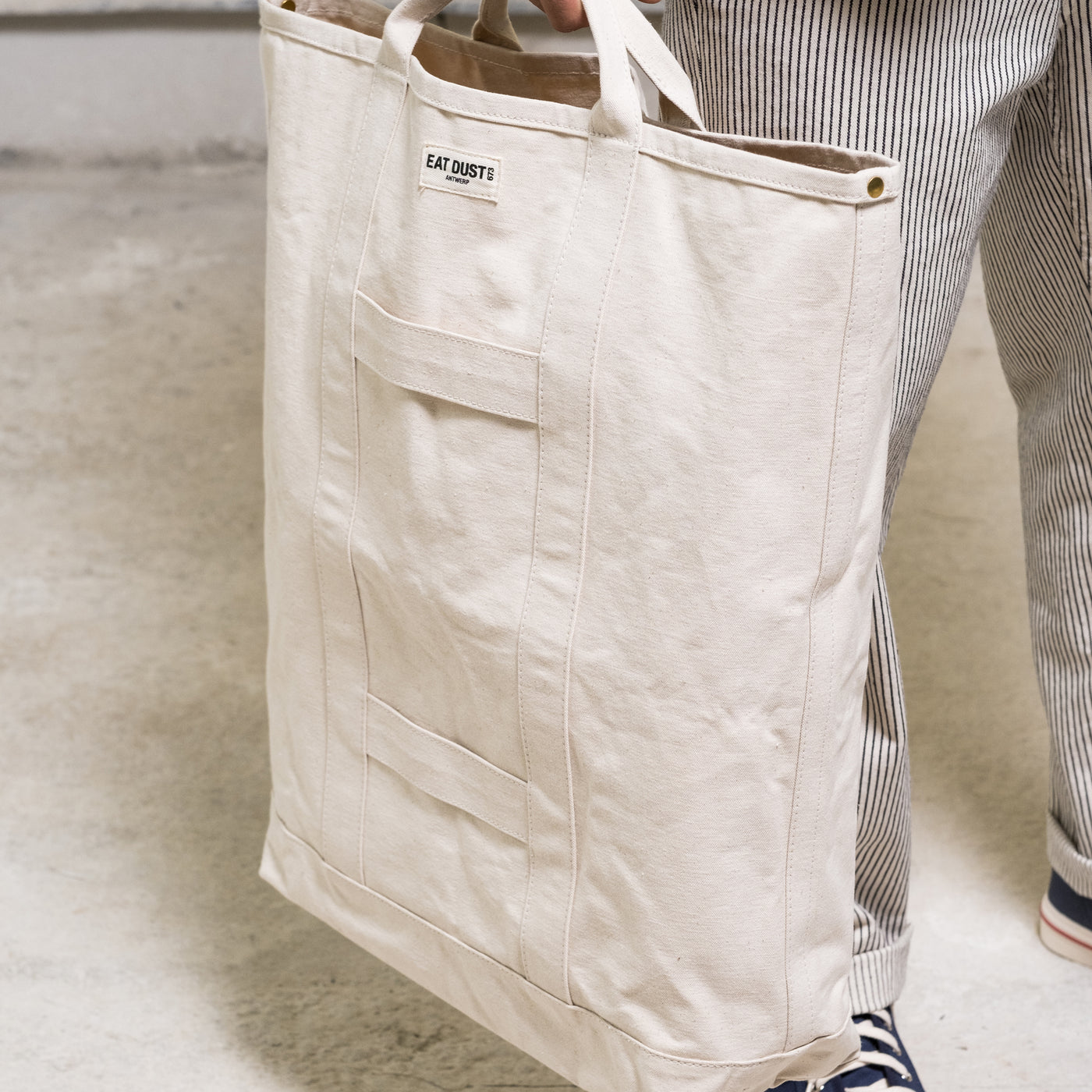 Maxi Canvas Shopper Bag Off White