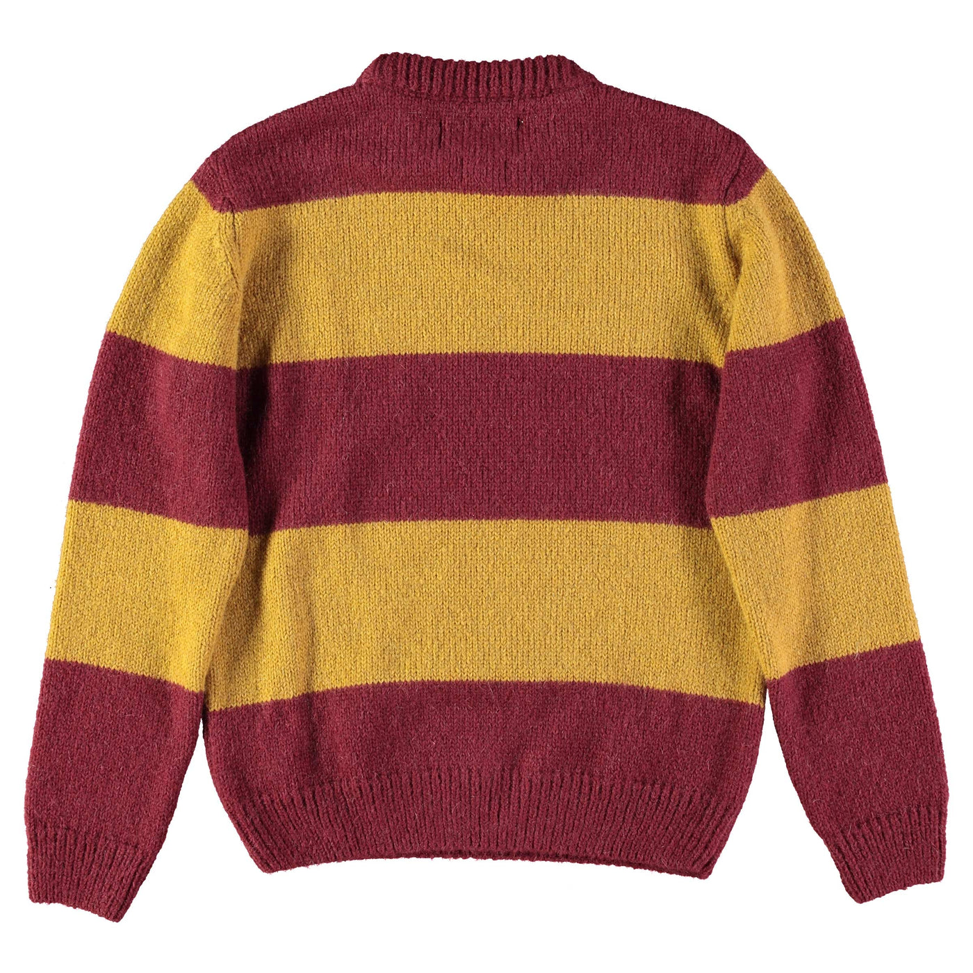 Crew Neck Sweater Stripe Mohair Bordeaux/Yellow