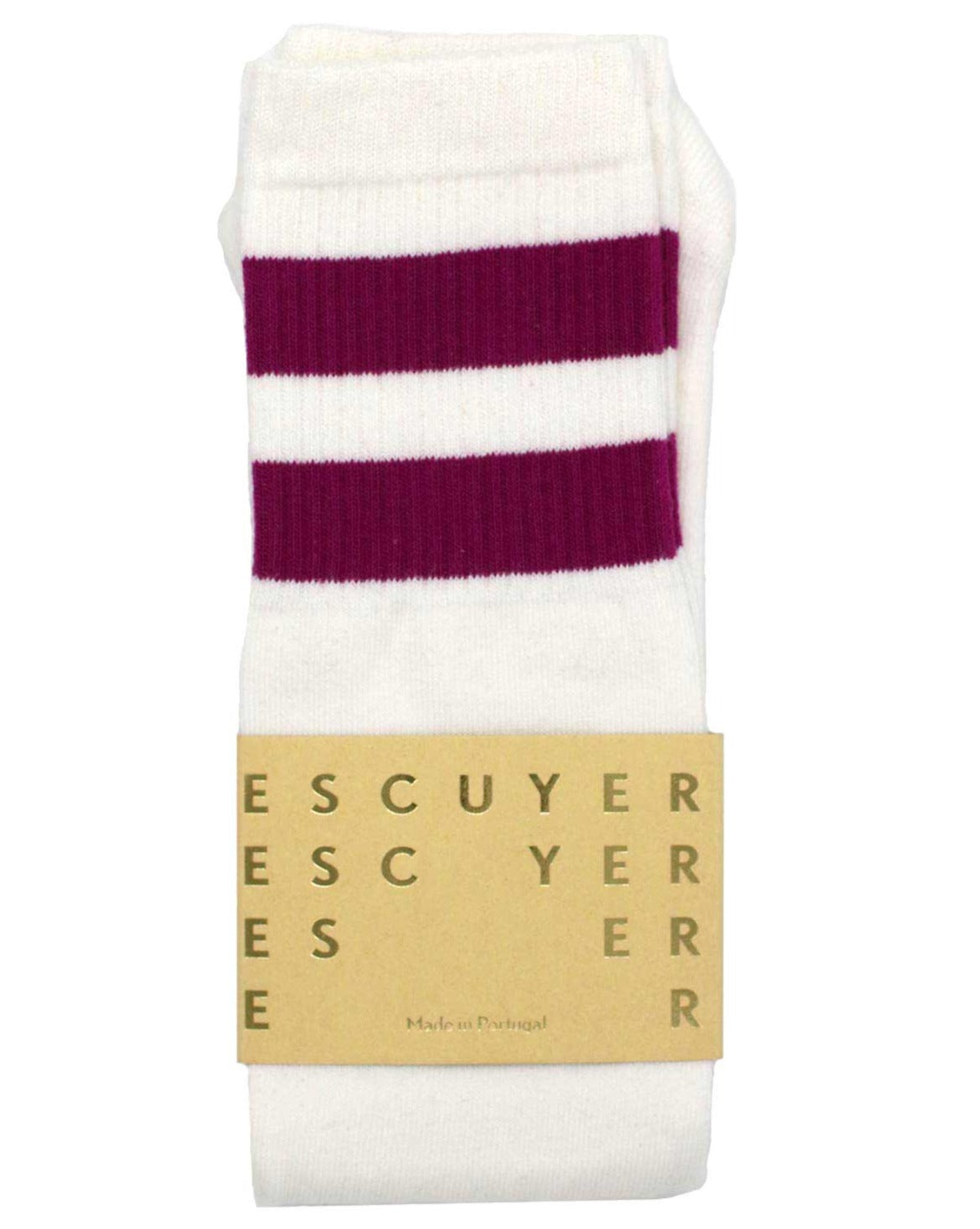 Escuyer Socks - Tube - Off White / Purple