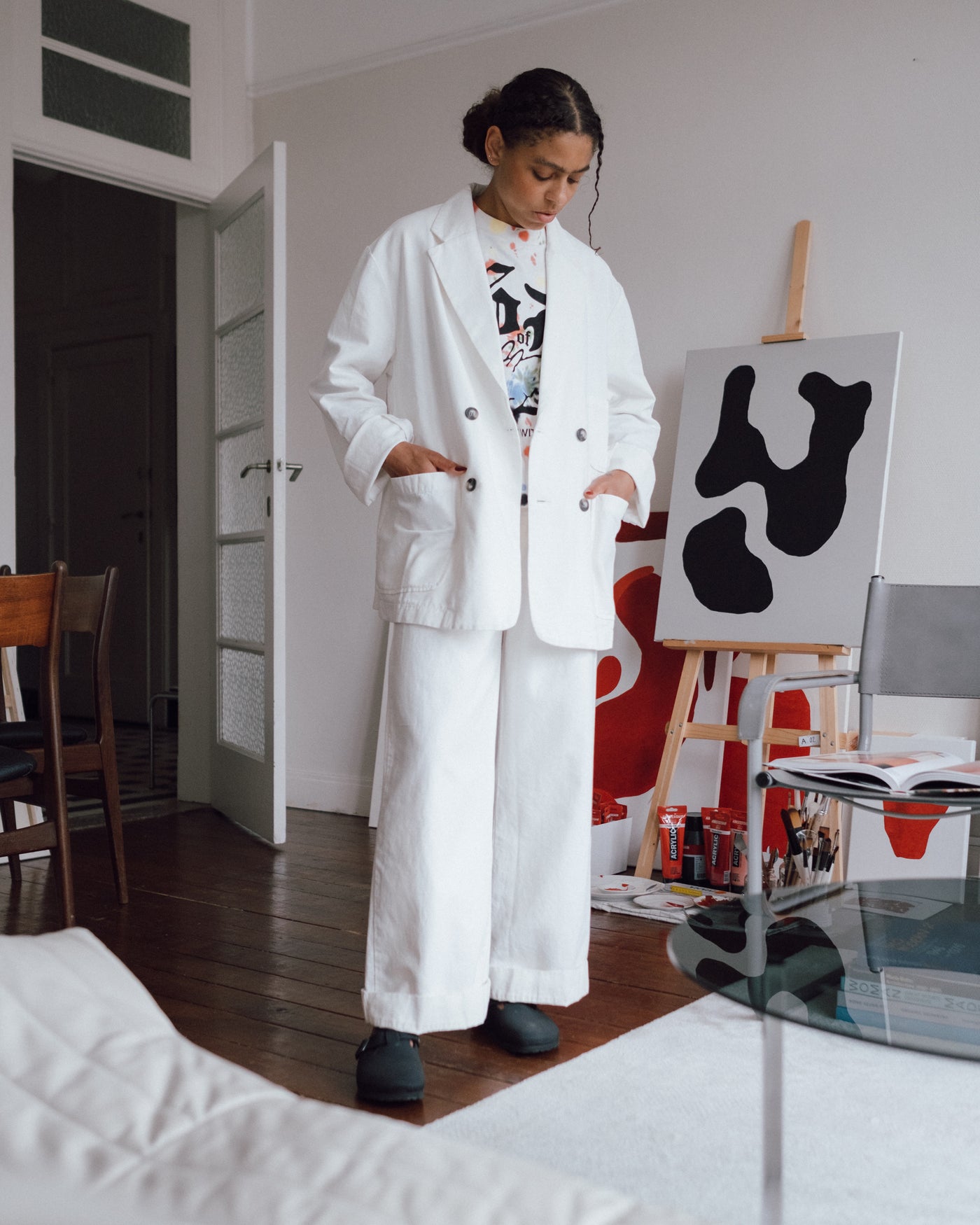 G.o.D Blazer Cotton Canvas Milky White