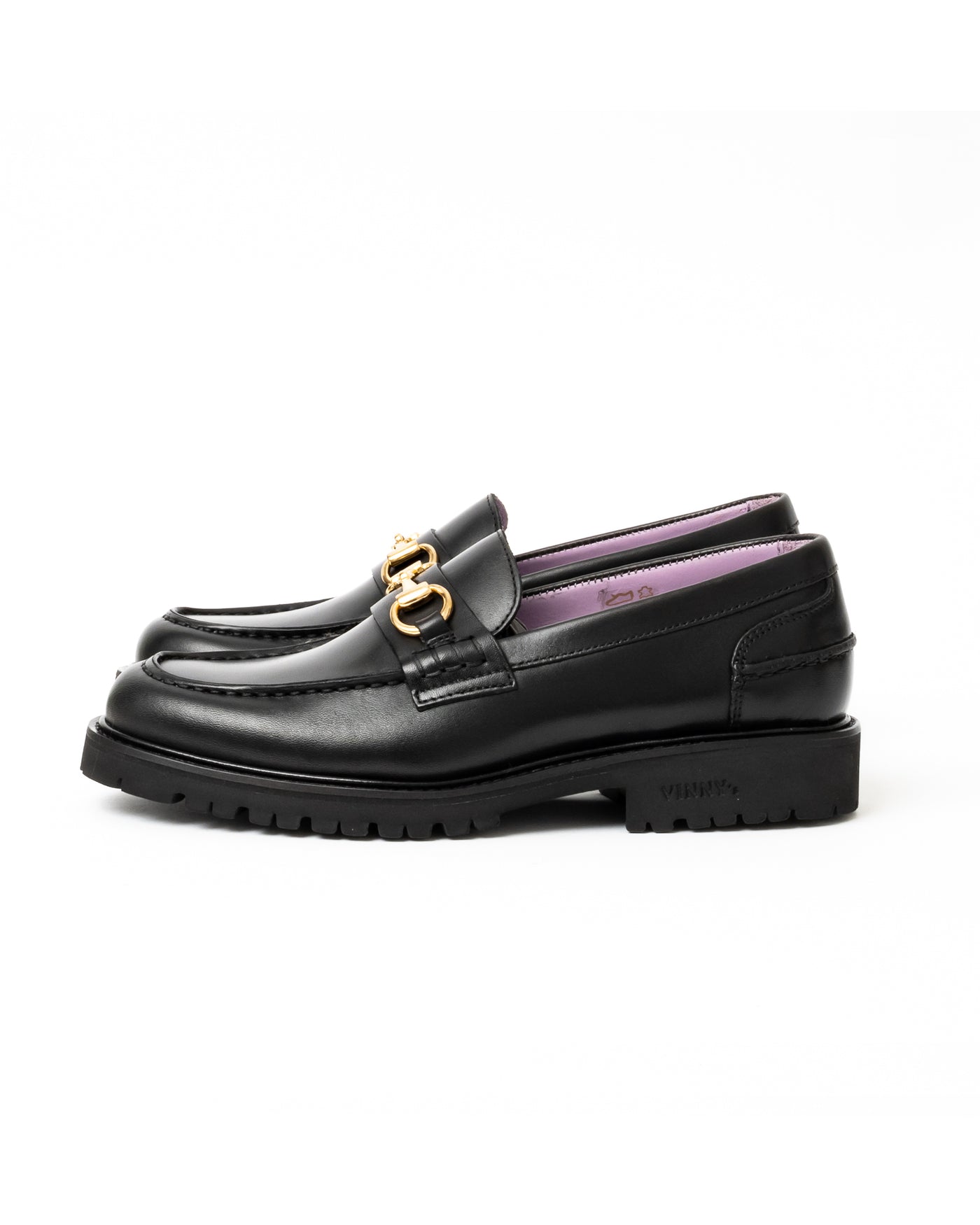 Vinny's Le Club Snaffle Bit Loafer Black Crust Leather