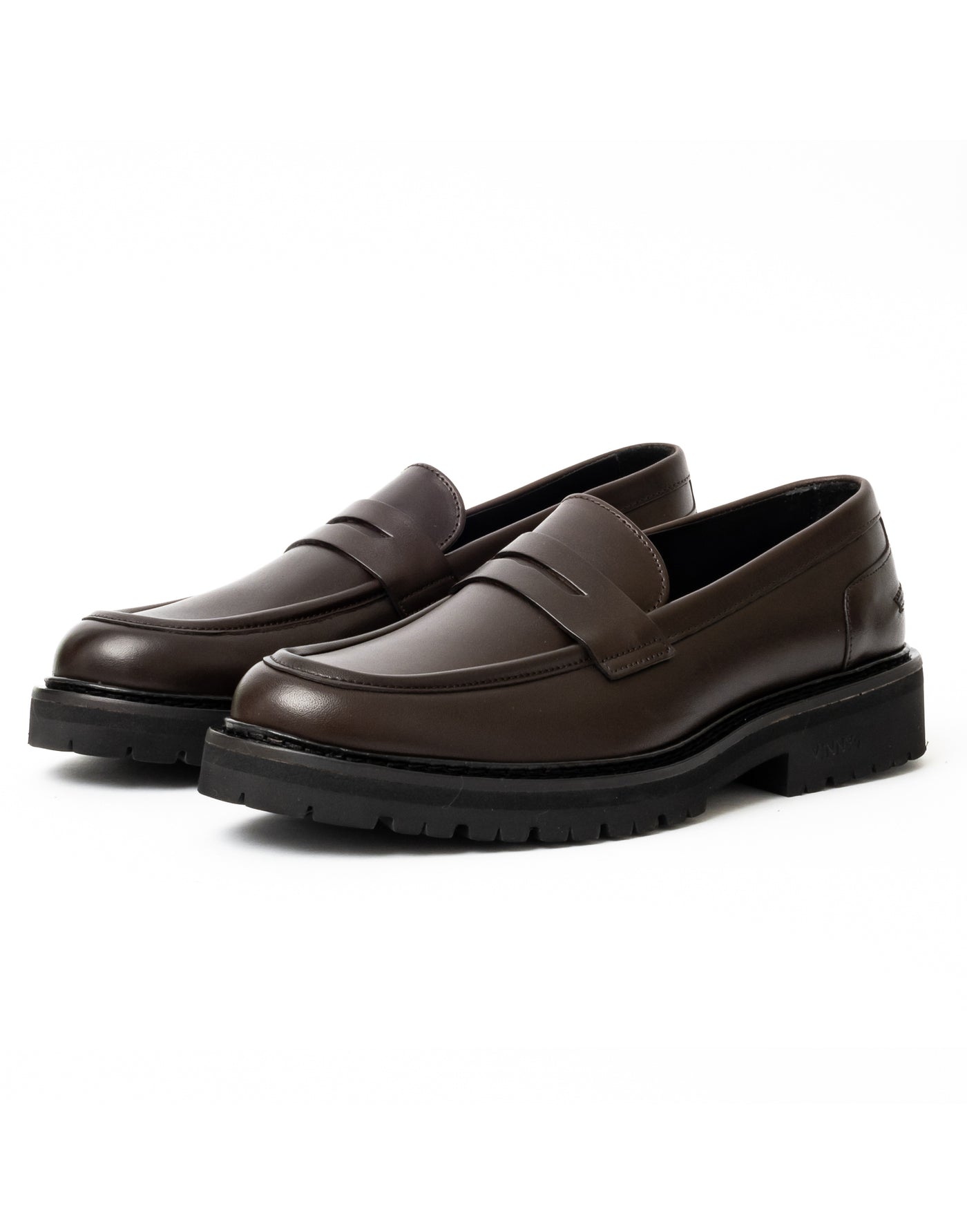 Vinny's Richee Penny Loafer Dark Brown Crust Leather