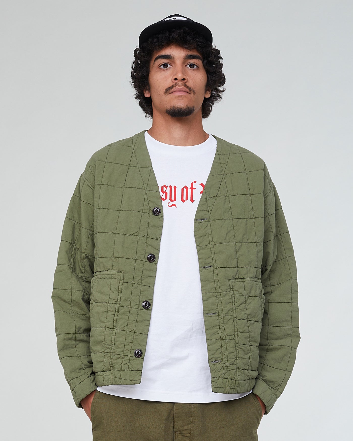 Baseball Cardigan Cotton Quilt Lizard