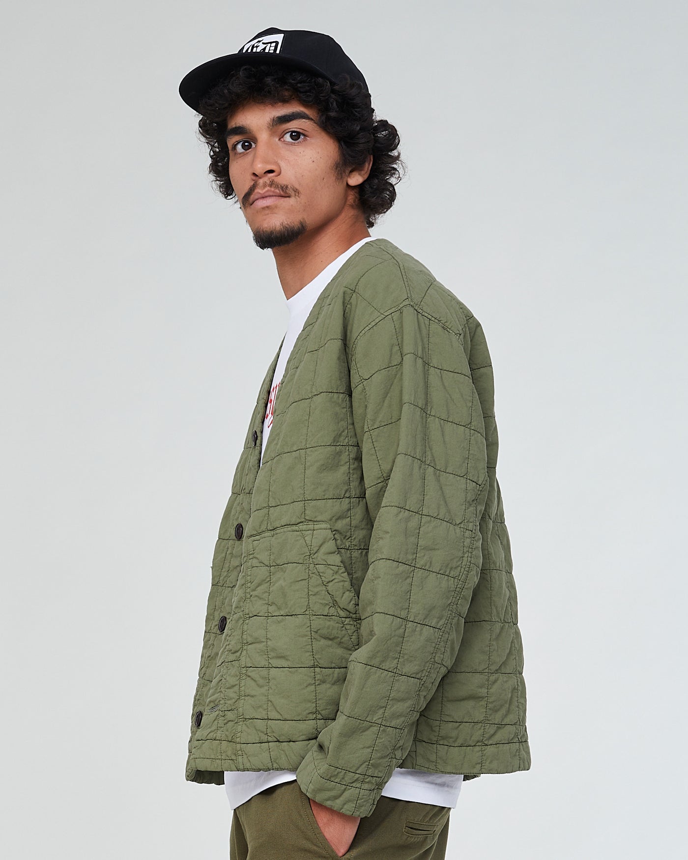 Baseball Cardigan Cotton Quilt Lizard