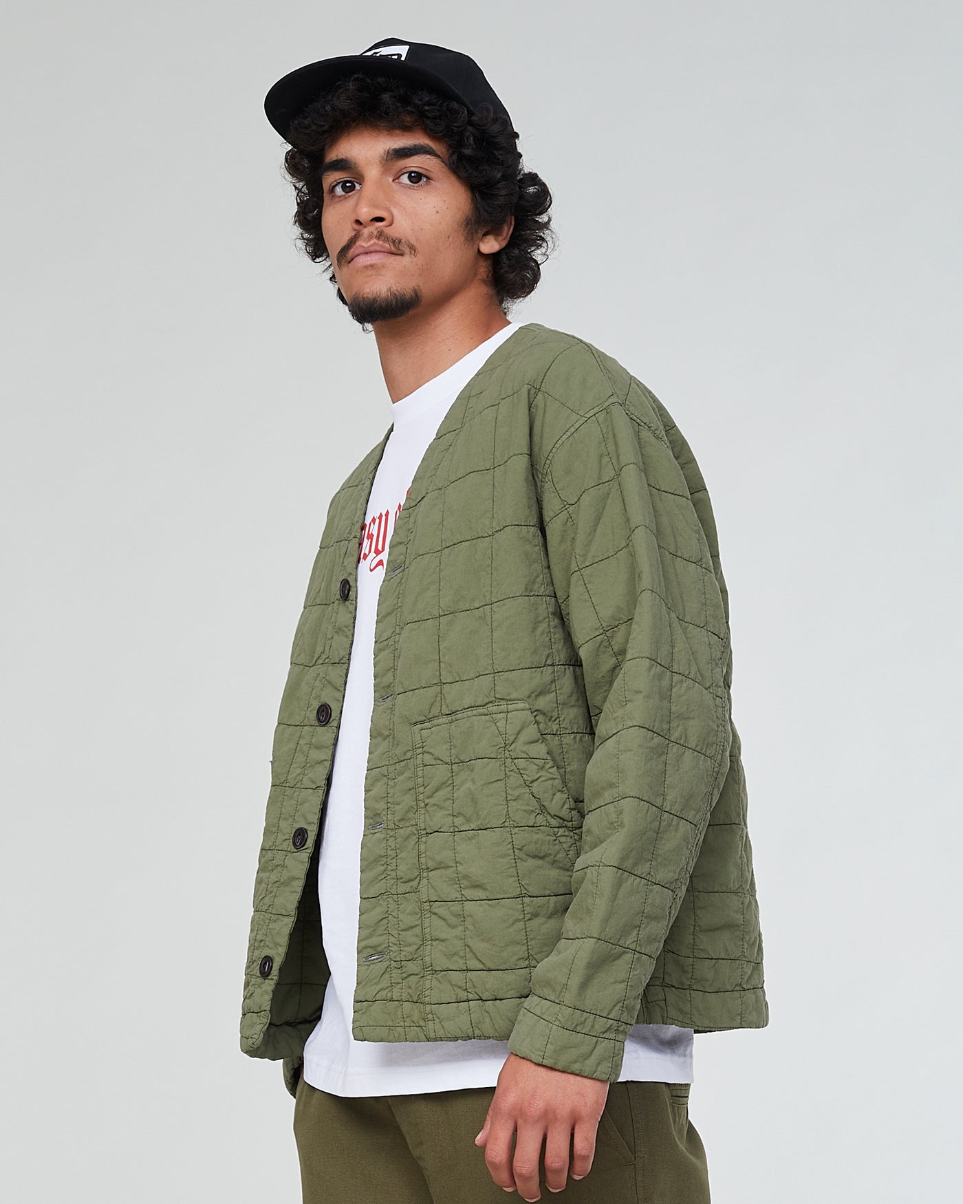 Baseball Cardigan Cotton Quilt Lizard