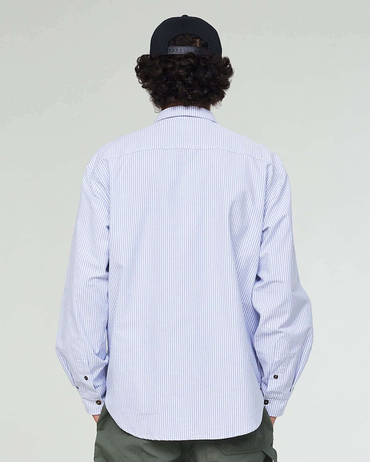 Worker Shirt Pit Stop Stripe Light Blue