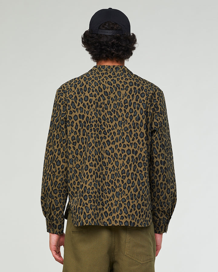 カブールシャツ チーター コットン カーキ