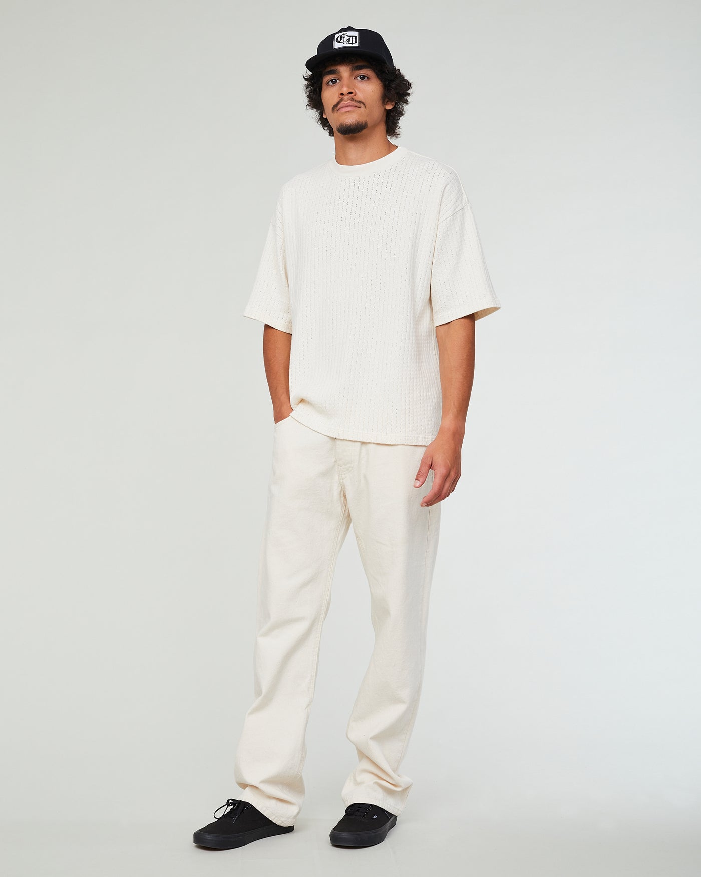 Big T Cotton Mesh Off White