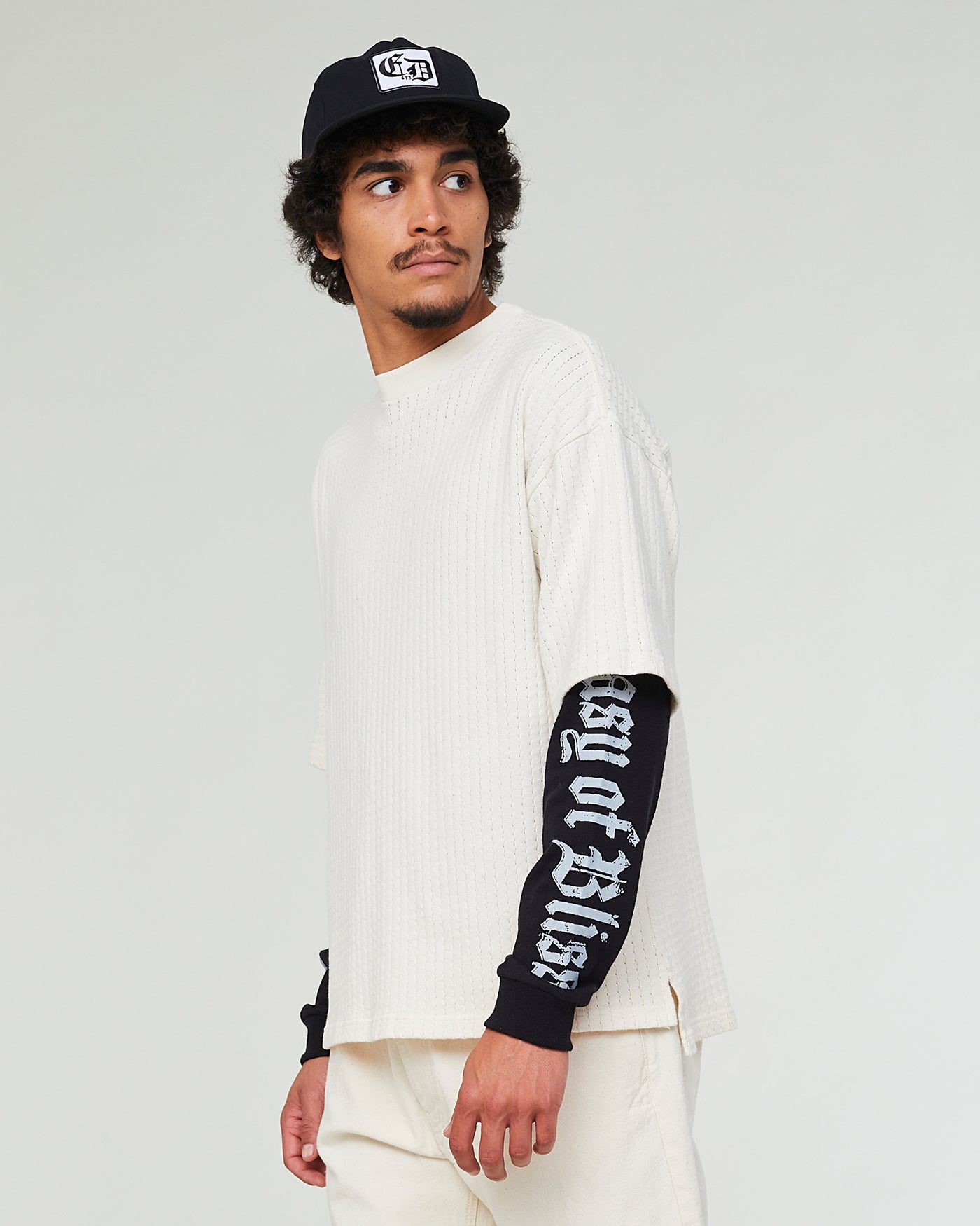 Big T Cotton Mesh Off White
