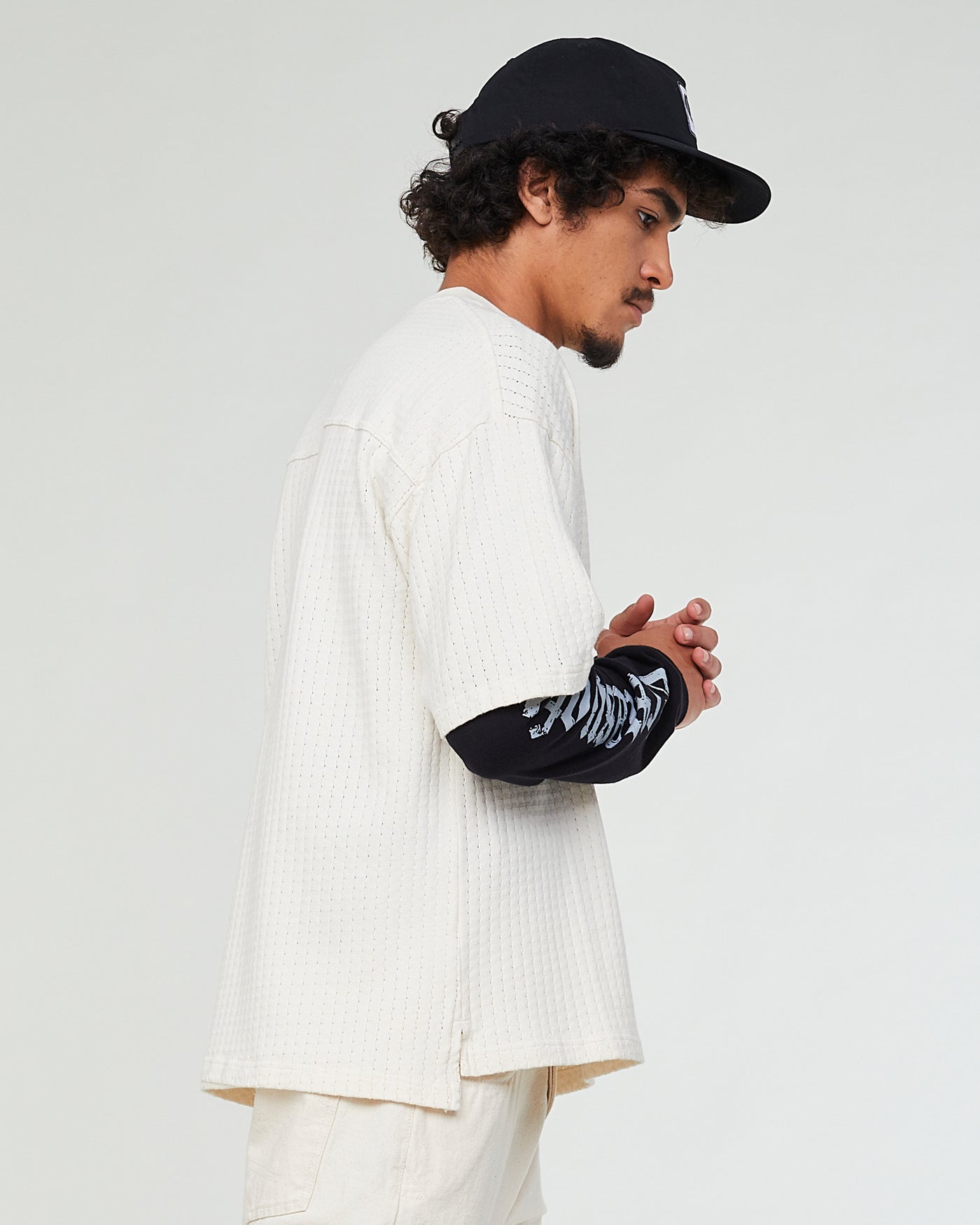 Big T Cotton Mesh Off White