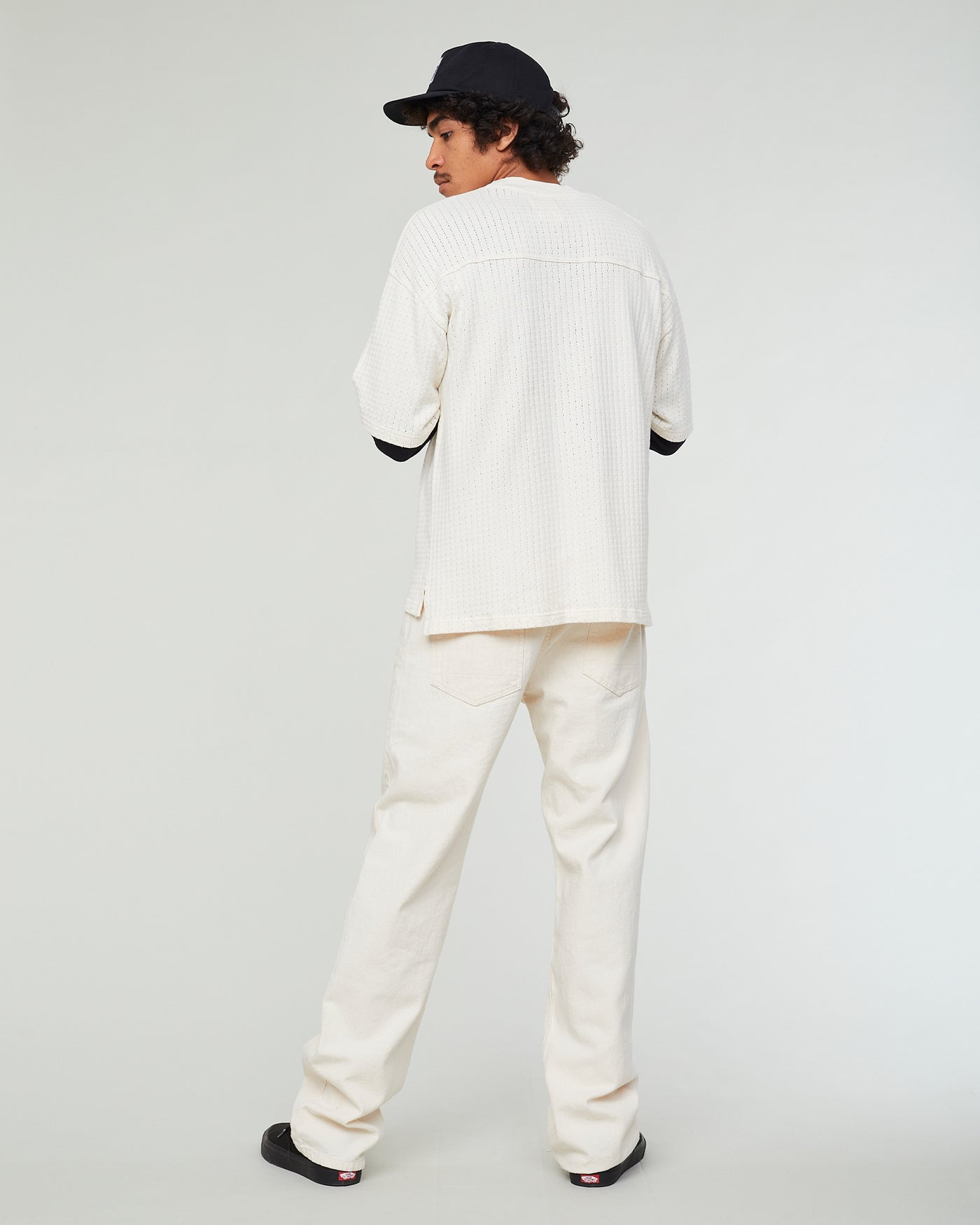 Big T Cotton Mesh Off White