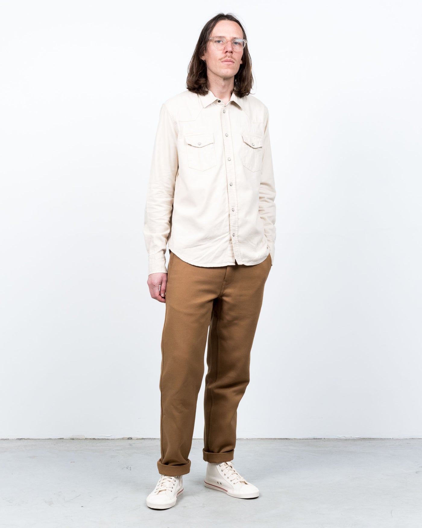 Western Shirt Brushed Twill Stone