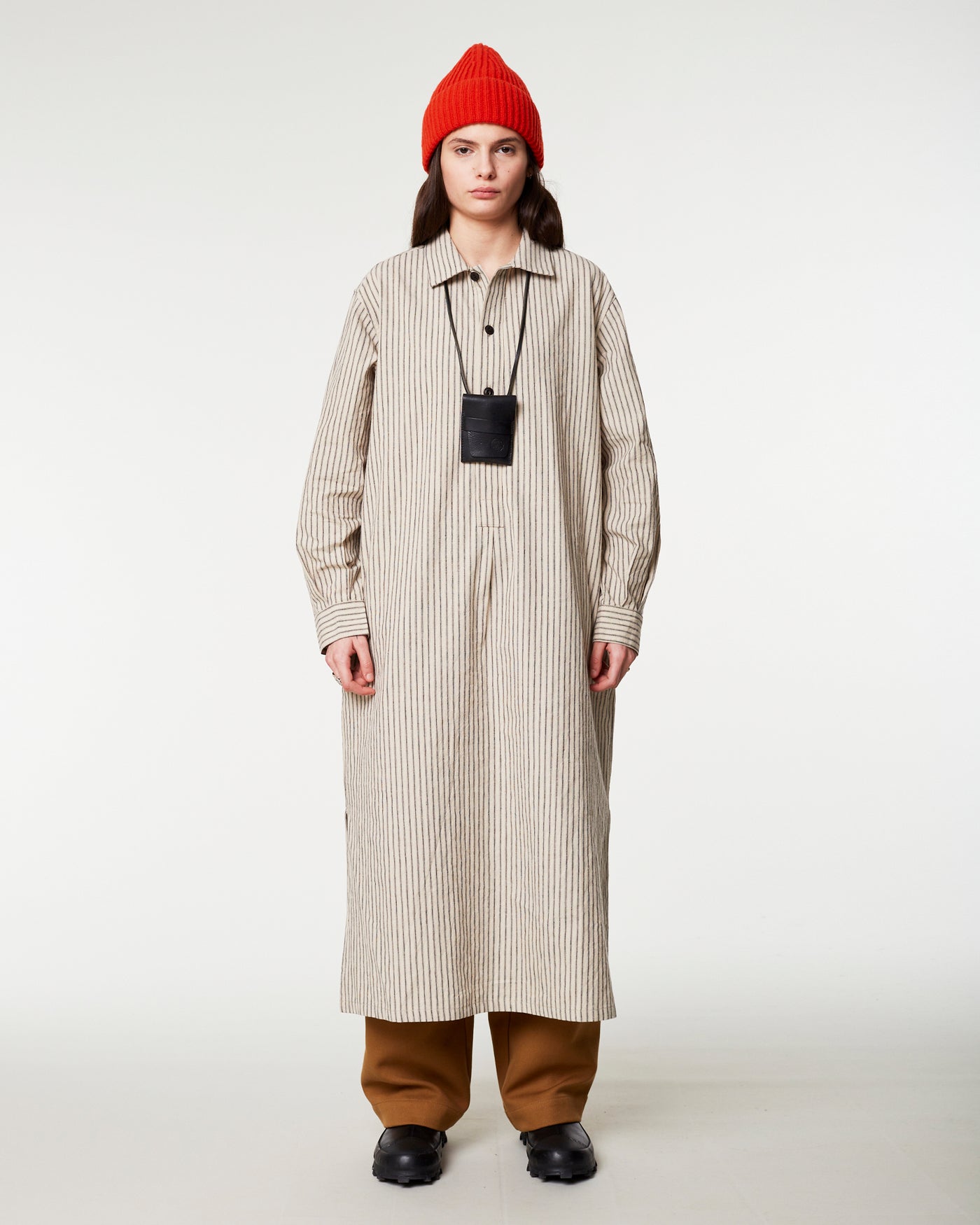 G.o.D Shirt Dress Dust Bowl Stripes Off White