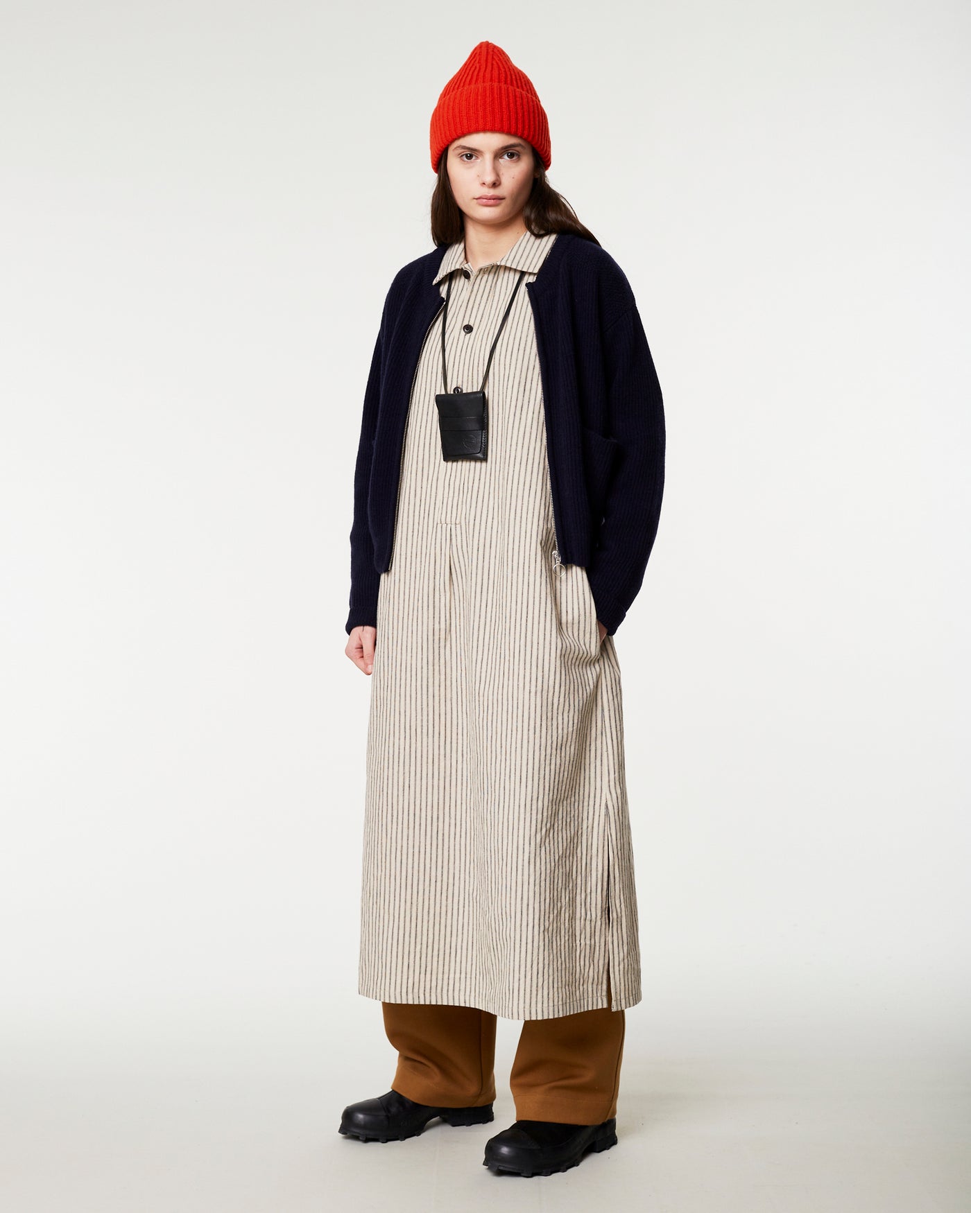 G.o.D Shirt Dress Dust Bowl Stripes Off White