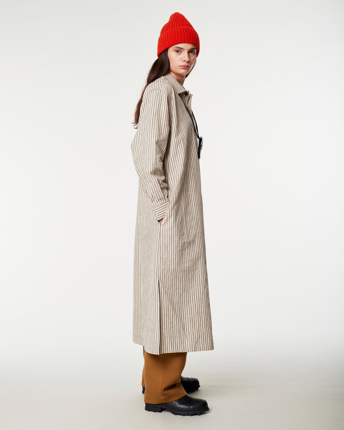 G.o.D Shirt Dress Dust Bowl Stripes Off White