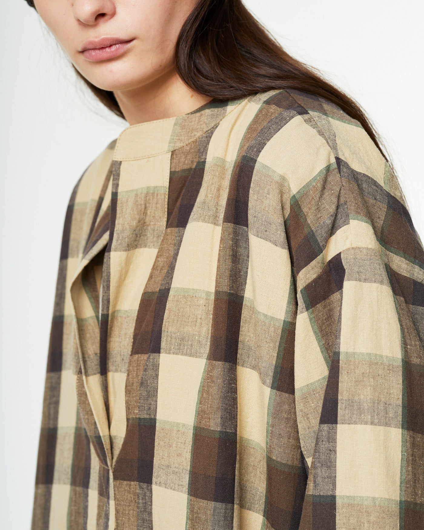 G.o.D Garden Dress Farmers Check Beige/Brown